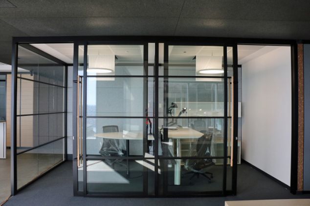 Sps Sliding Modular Aluminum Glass Door Office Partition