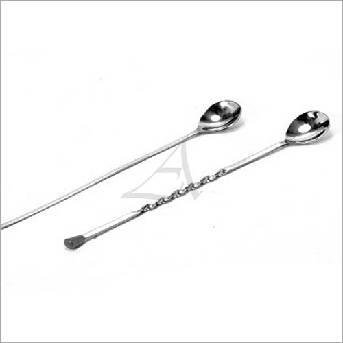 SS Bar Spoon - Stainless Steel | Long Stem, Deep Bowl, Attractive Pattern, Durable Mirror Finish, Ideal for Vintage Cocktails