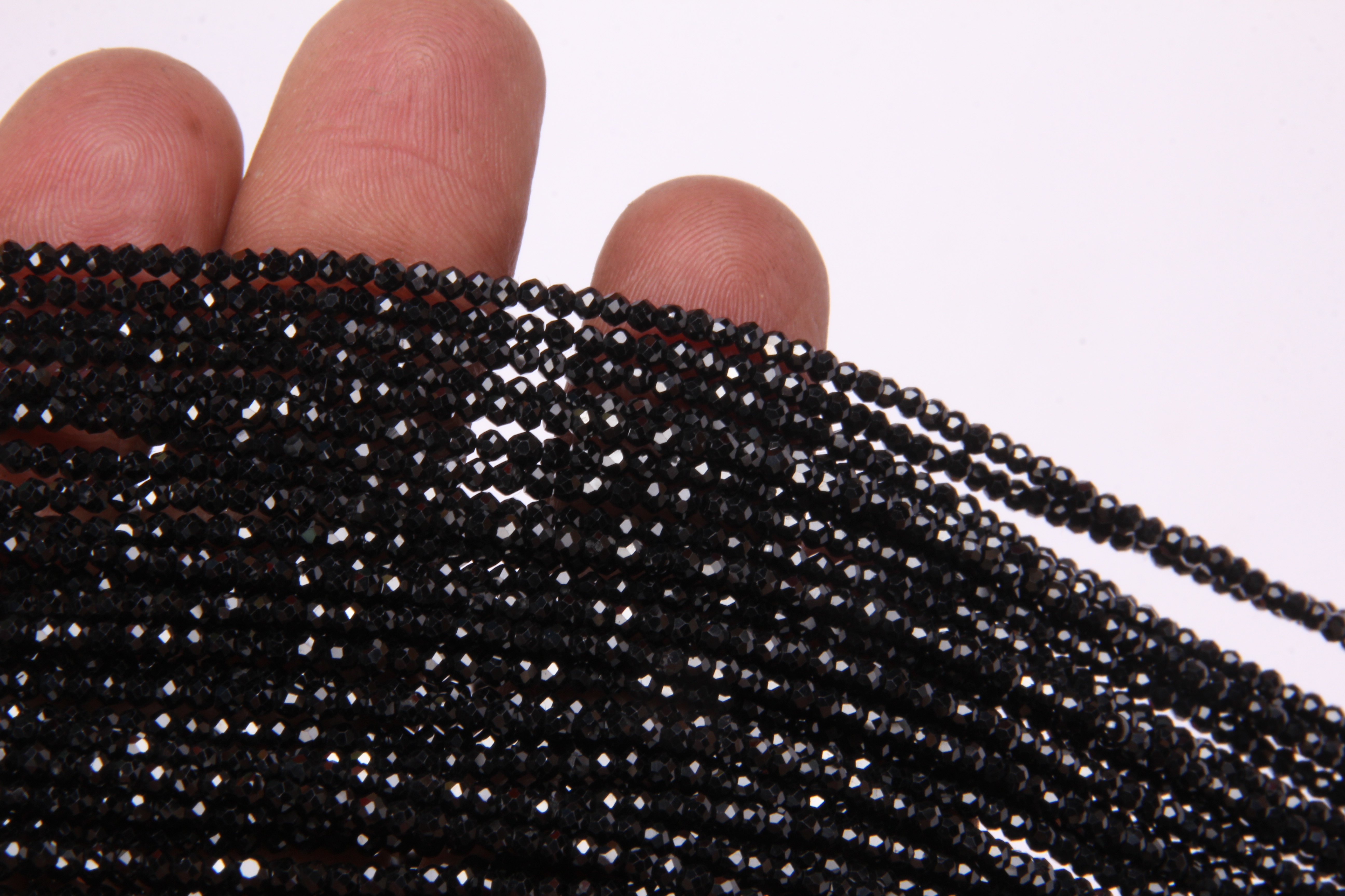 Black Spinel Micro Round Beads