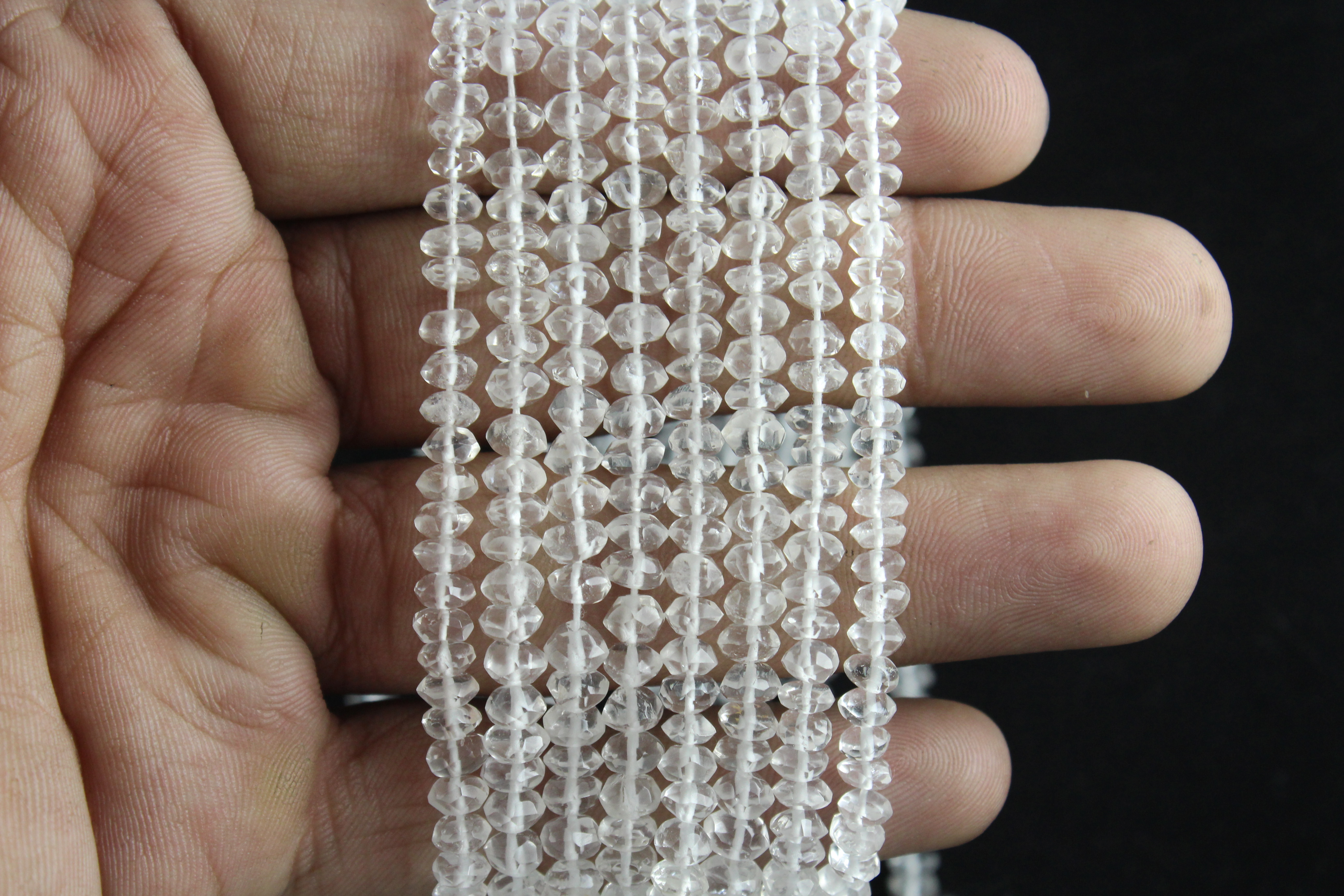 Clear Crystal Quartz Micro Beads