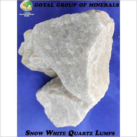 Quartz Stone - Size 40-150 mm | Sio2 97% Min, White Color, Low Dust Production, Acid Refractory Type, High Whiteness 95% Approx