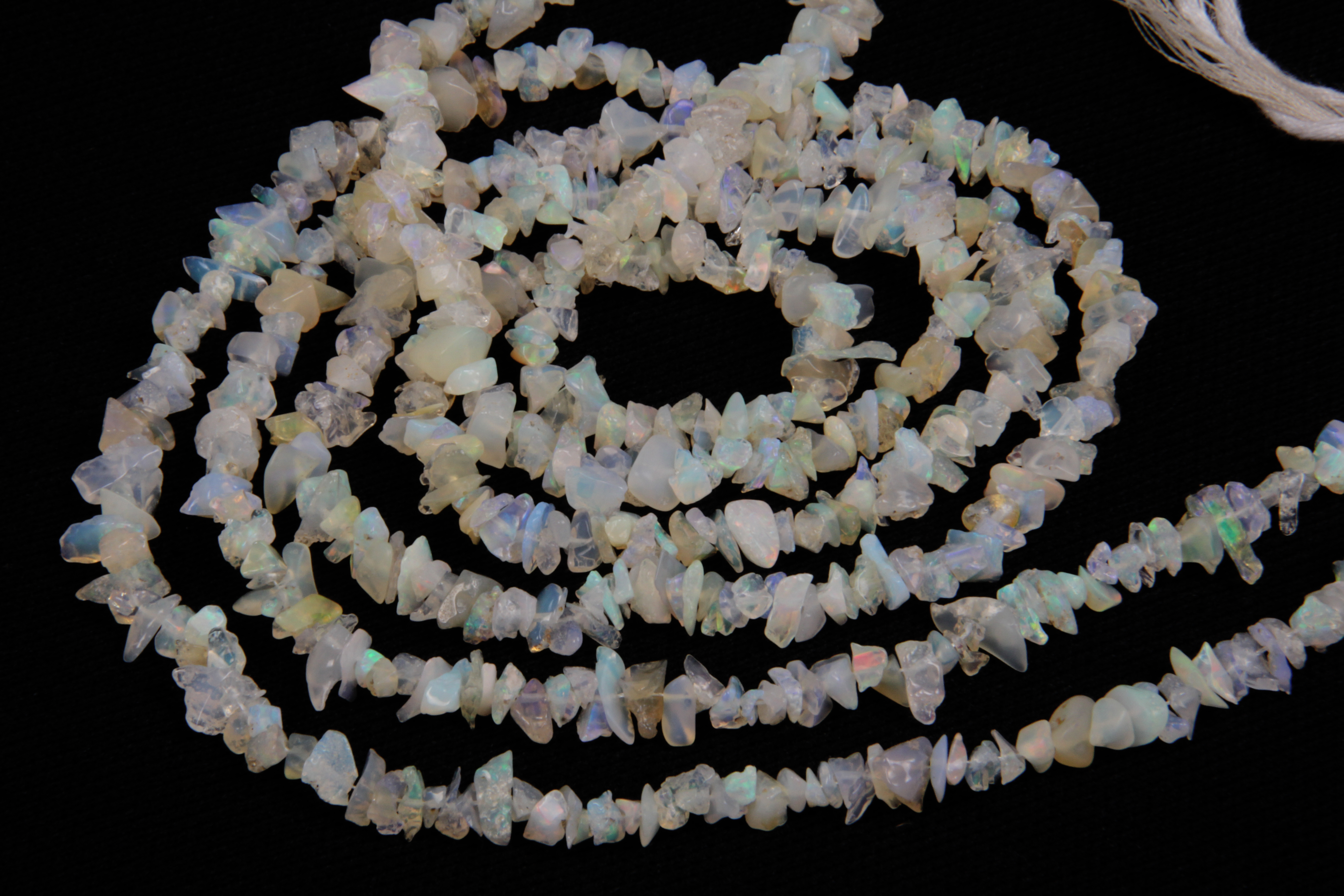 White Ethiopian Opal Uncut Chips Beads
