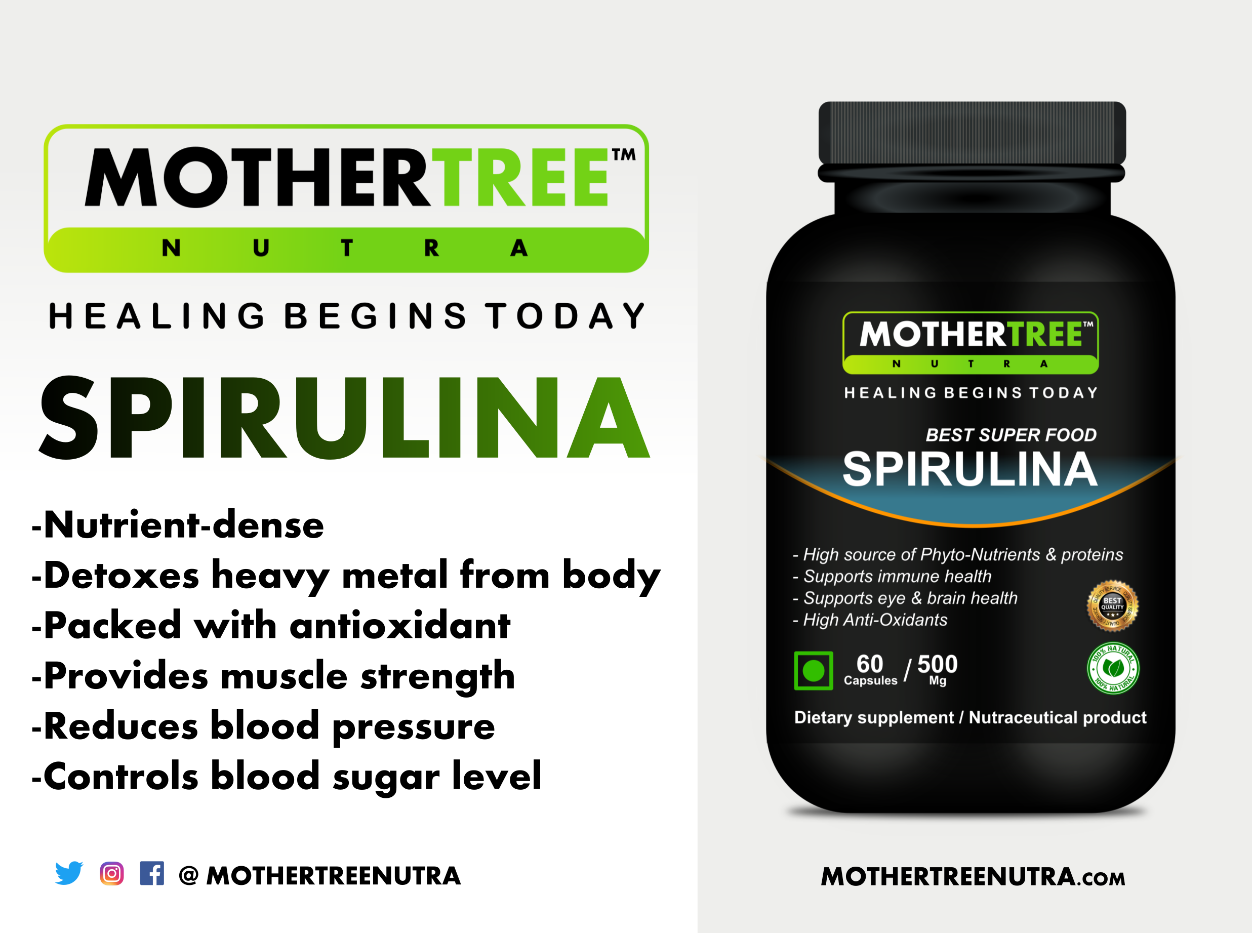 Spirulina Capsules Ingredients: Moringa Leaf Extracts