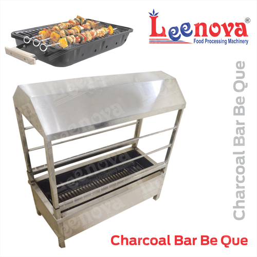 Leenova Charcoal Grill - Stainless Steel, 18x12x36 Inches, Silver Finish | Portable Design, Ideal for Home and Hotel Use