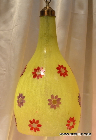 Mosaic Yellow Color Glass Wall Hanging Design: Modern Art