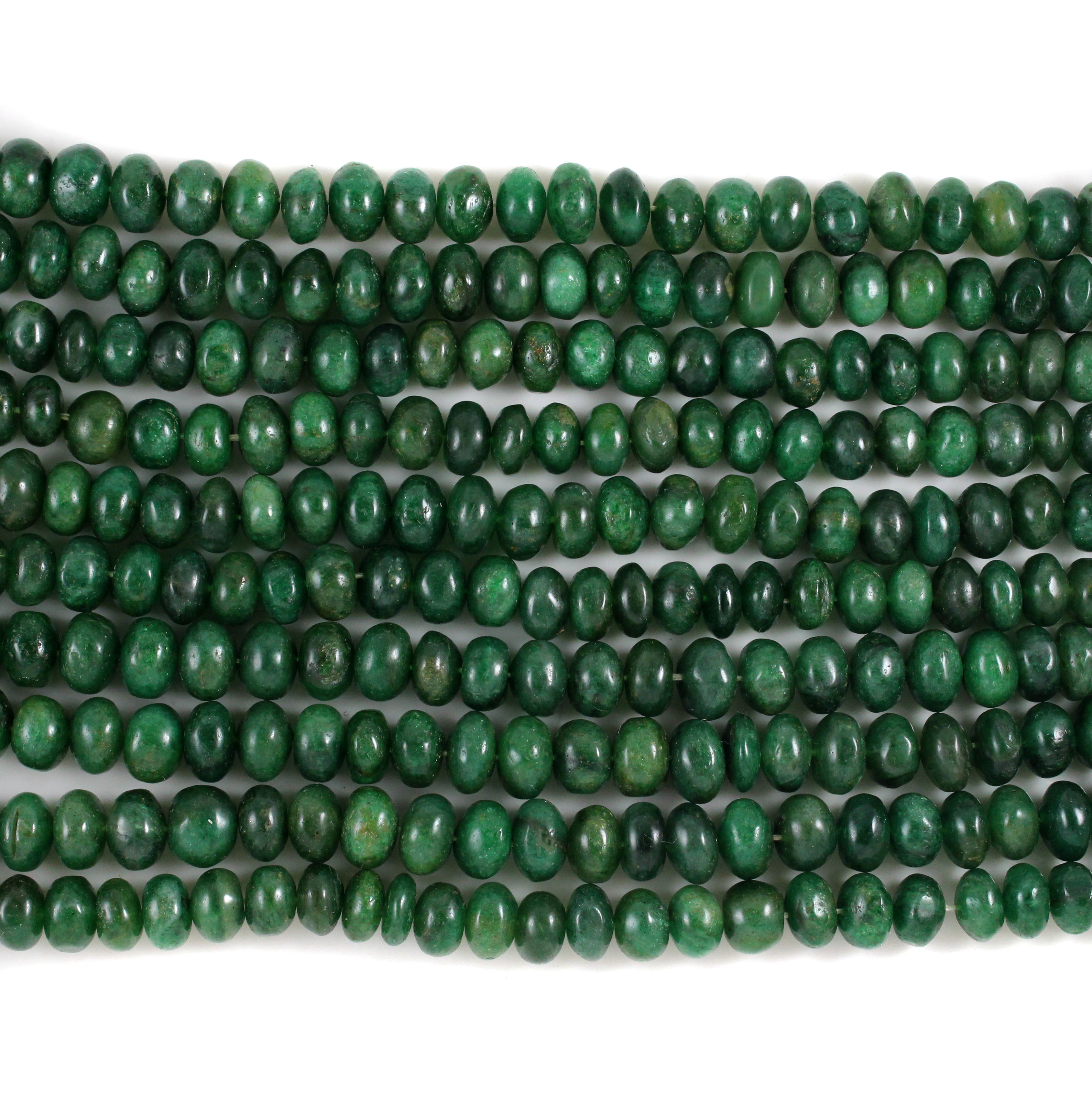 Aventurine Beads - 6-8mm Green Roundel, Natural Smooth Finish, Durable Jewelry Beads