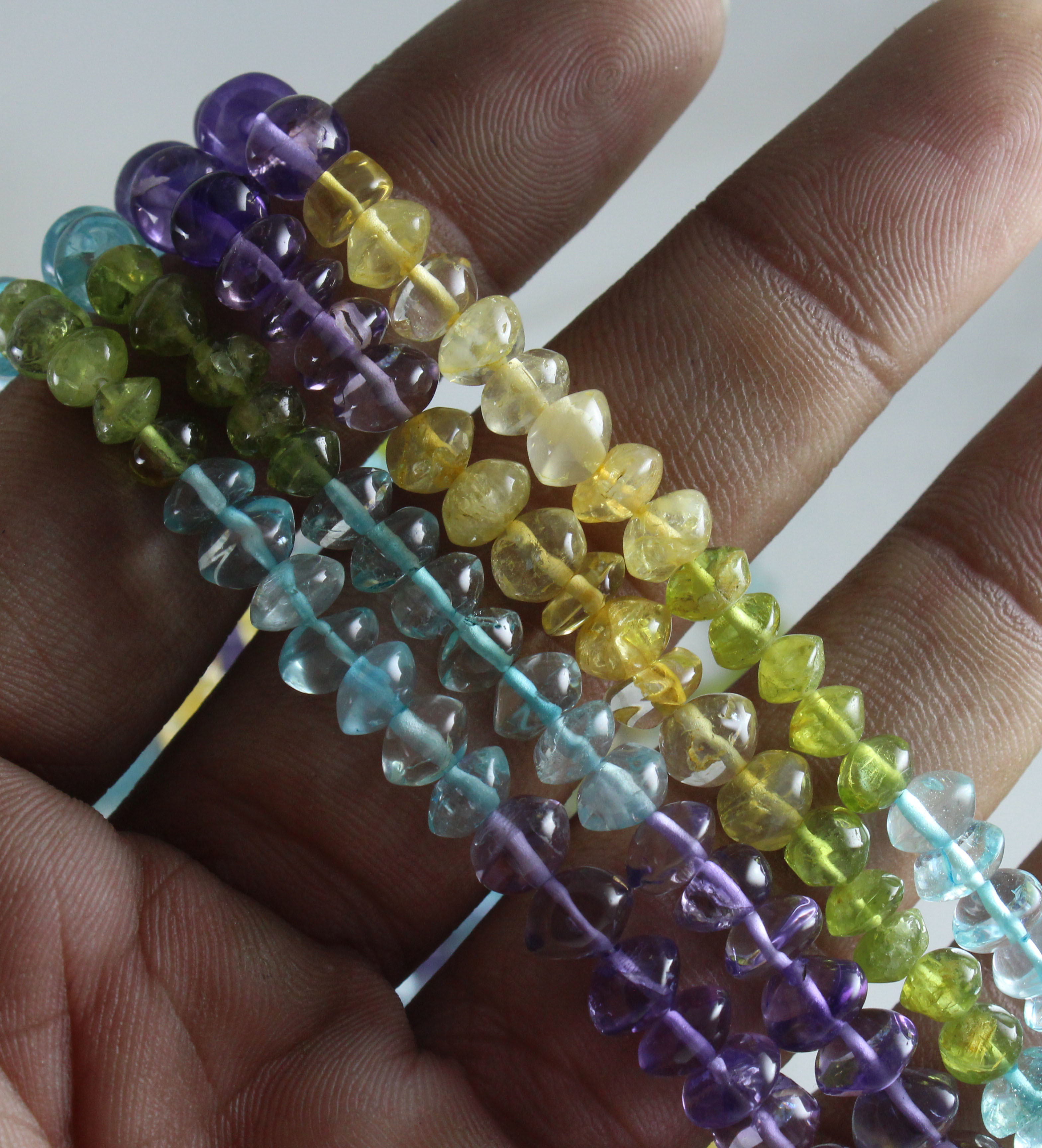 Multi Gemstone Button Beads