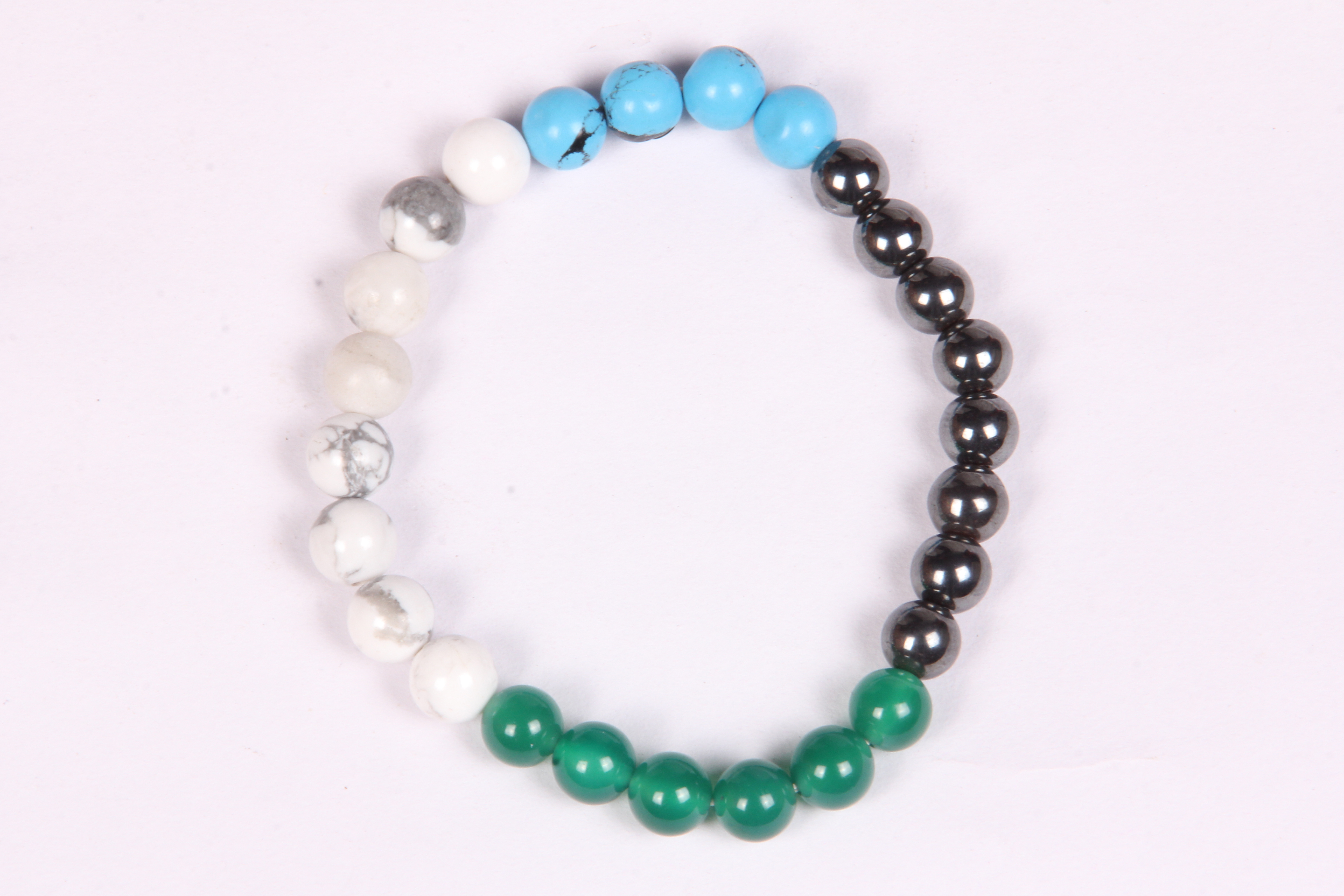 Beads Bracelet - Metal & Stone, 7 Inches Length, 6-8mm Multicolored Beads, Clasp Fastening, Elegant Design, Durable Fashion Accessory