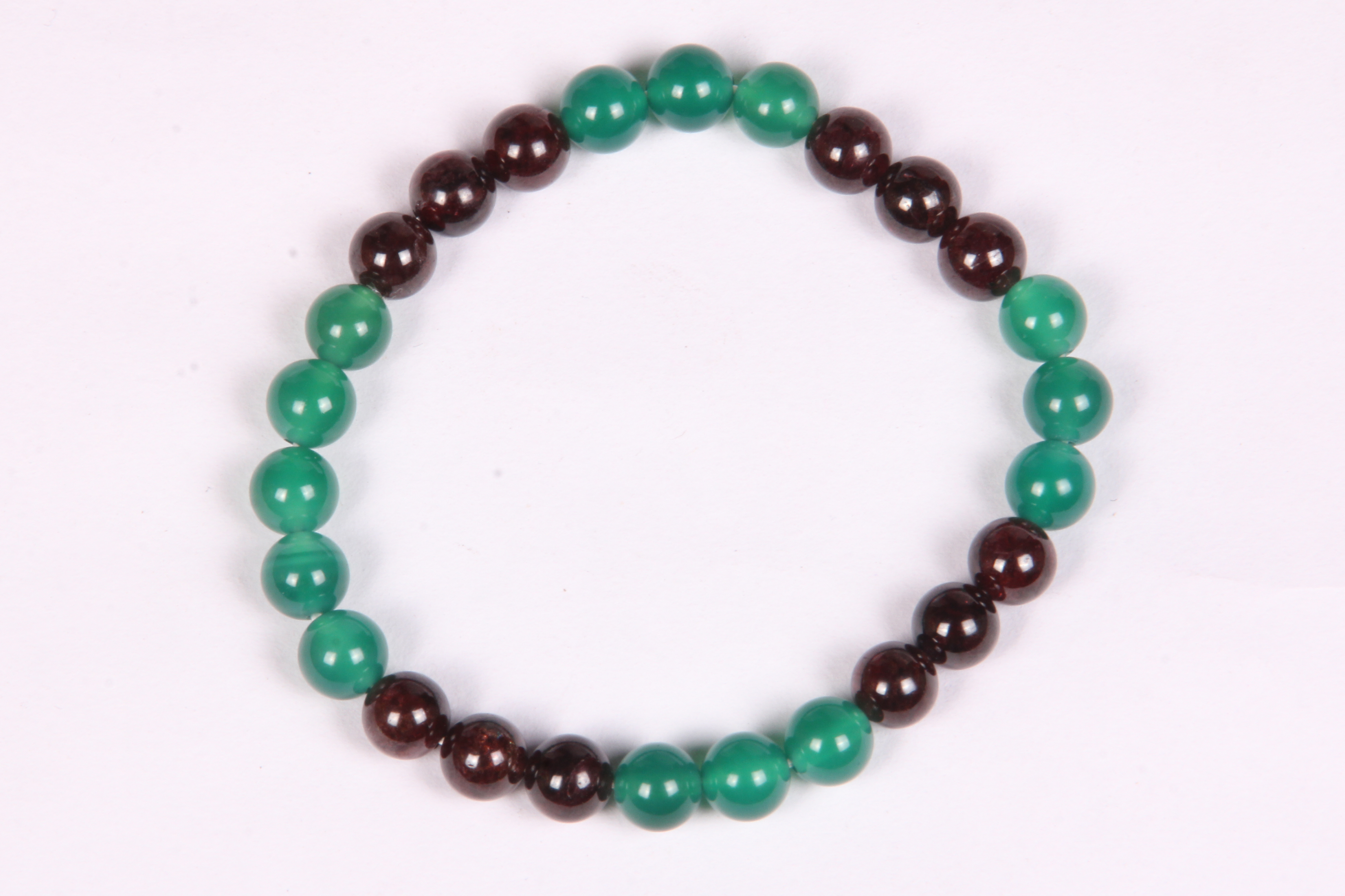 Beads Bracelet - Metal & Stone, 7 Inches Length, 6-8mm Multicolored Beads, Clasp Fastening, Elegant Design, Durable Fashion Accessory
