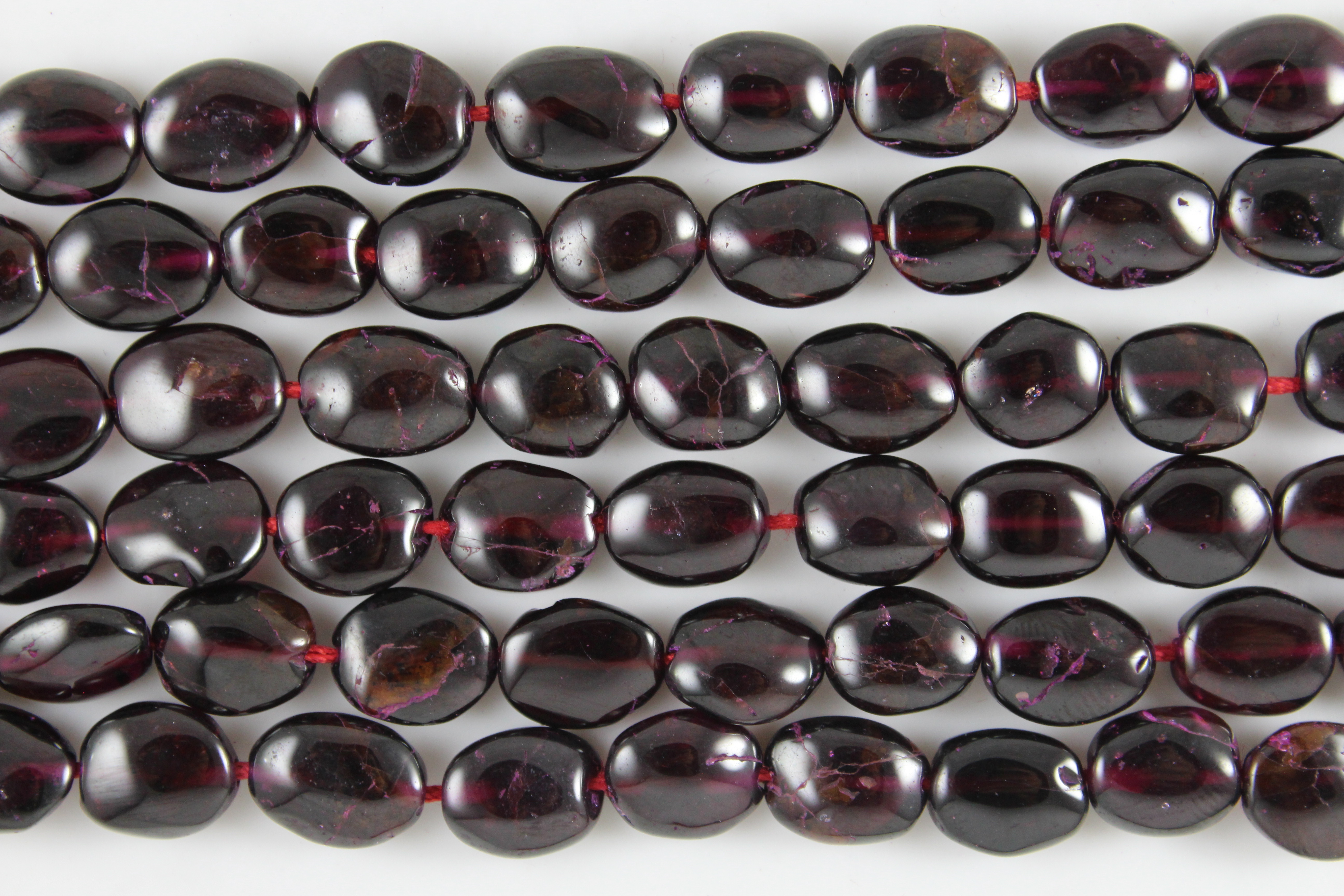 Garnet Smooth Oval Beads