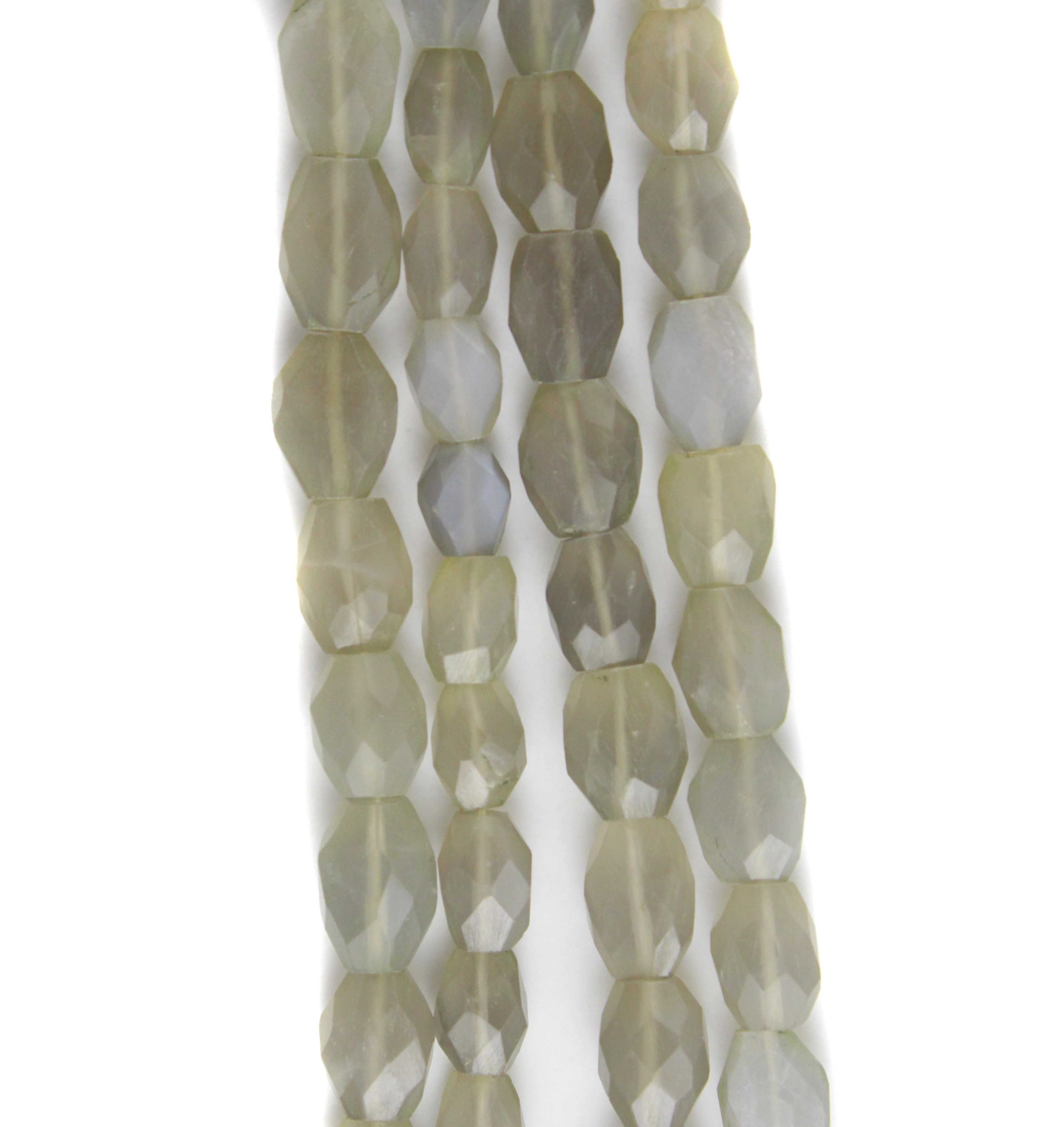 Grey Moonstone Oval Beads