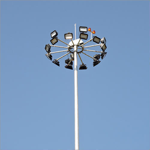 High Mast Poles - Silver | 12 To 35 Meters Adjustable Height, Minimal Maintenance With Ground Level Access For Safety, Versatile For Multiple Equipment Applications