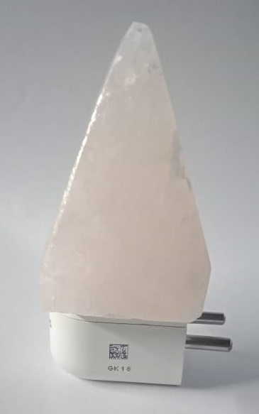 Rock Salt Plug Lamp - Handcrafted Natural Shape, 3-4 Inches | Elegantly Soothing Amber Light, Air Purifying Negative Ions