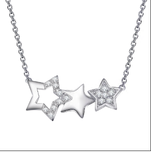 Fashion Five-Pointed Star Clavicle Necklace 925 Sterling Silver Brass Jewelry