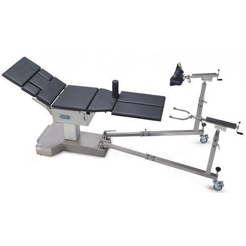 Orthopaedic Table - Leather & Stainless Steel Material, 300 kg Weight Capacity | Radio Translucent Top, Heavy Duty Hydraulic Pump, Interchangeable Sections, Efficient for C Arm Imaging