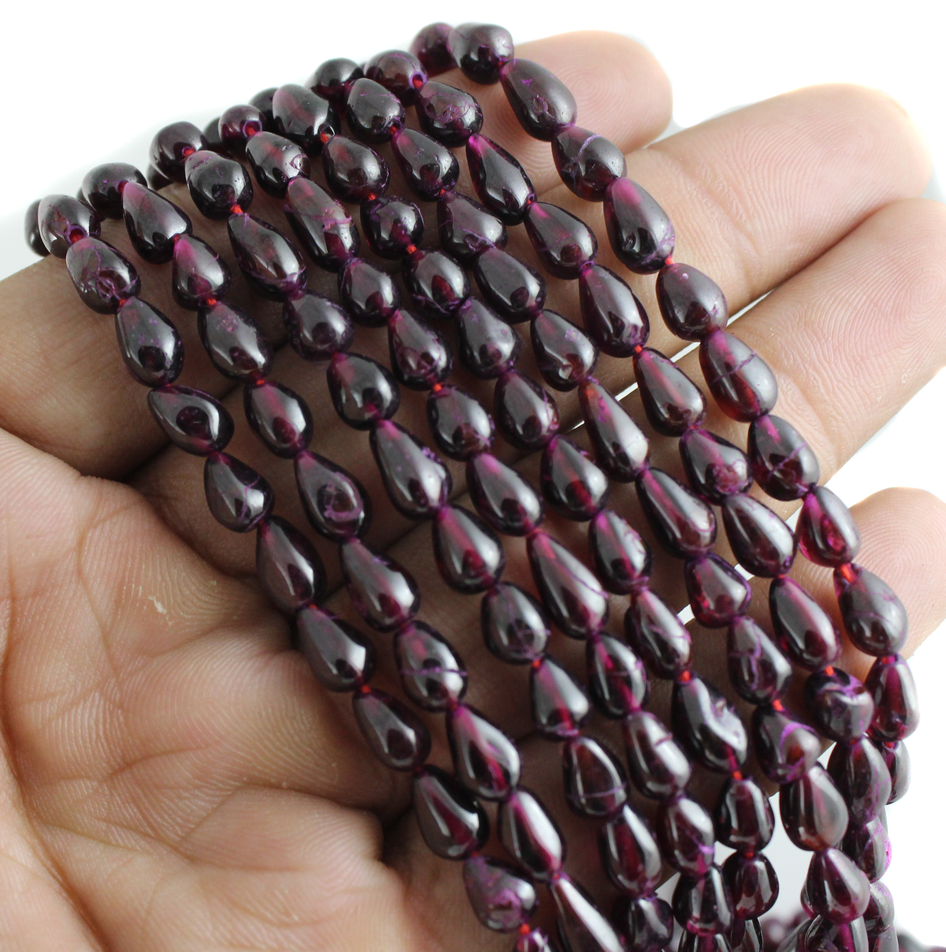Garnet Drops Beads