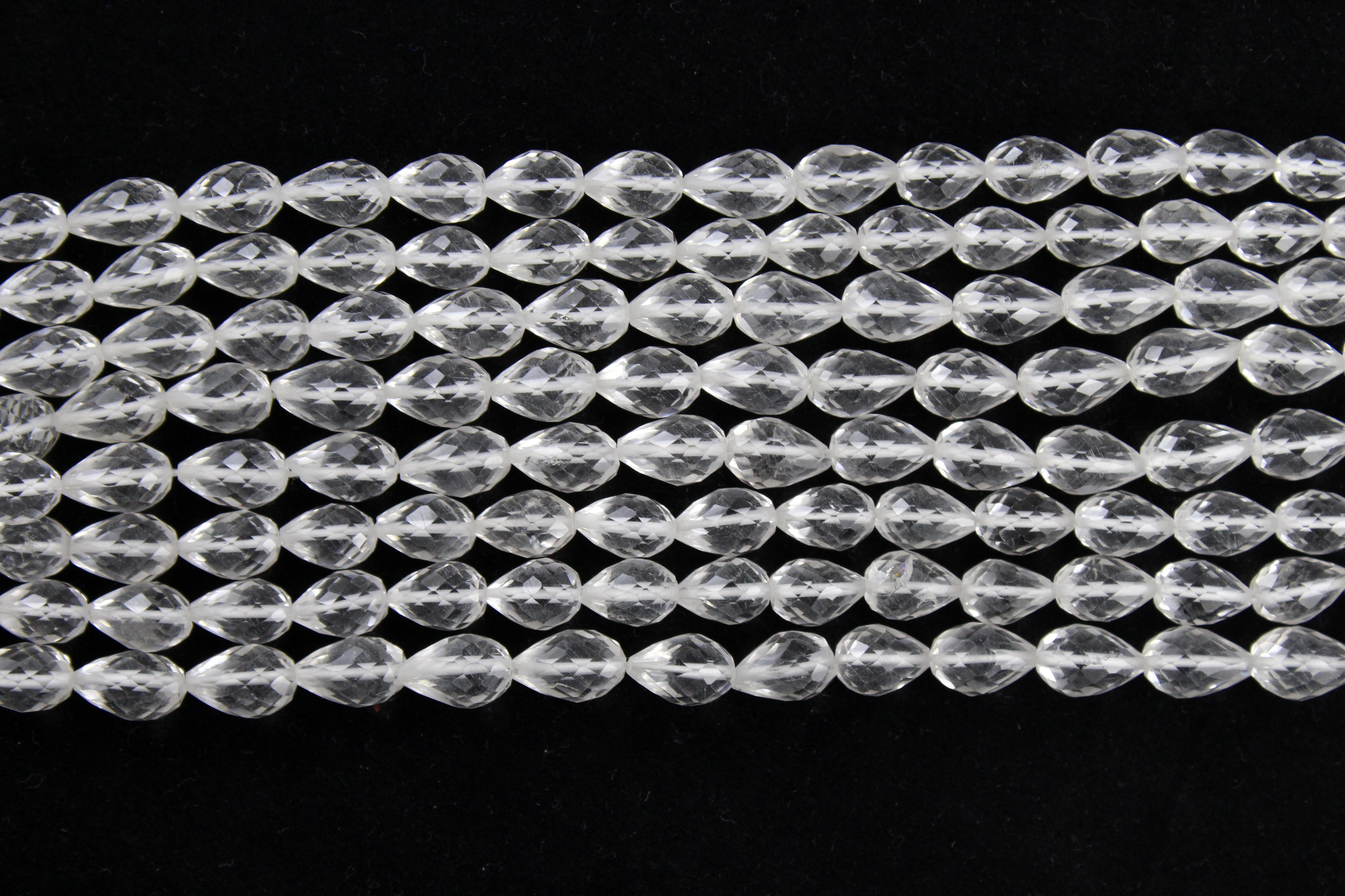 Crystal Quartz Faceted Drop Beads