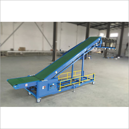 Container Loading Conveyors - Steel, 1-100 Feet Length, 30-40 Inch Width, Blue Color | Customized Design, Industrial Chain Conveyor