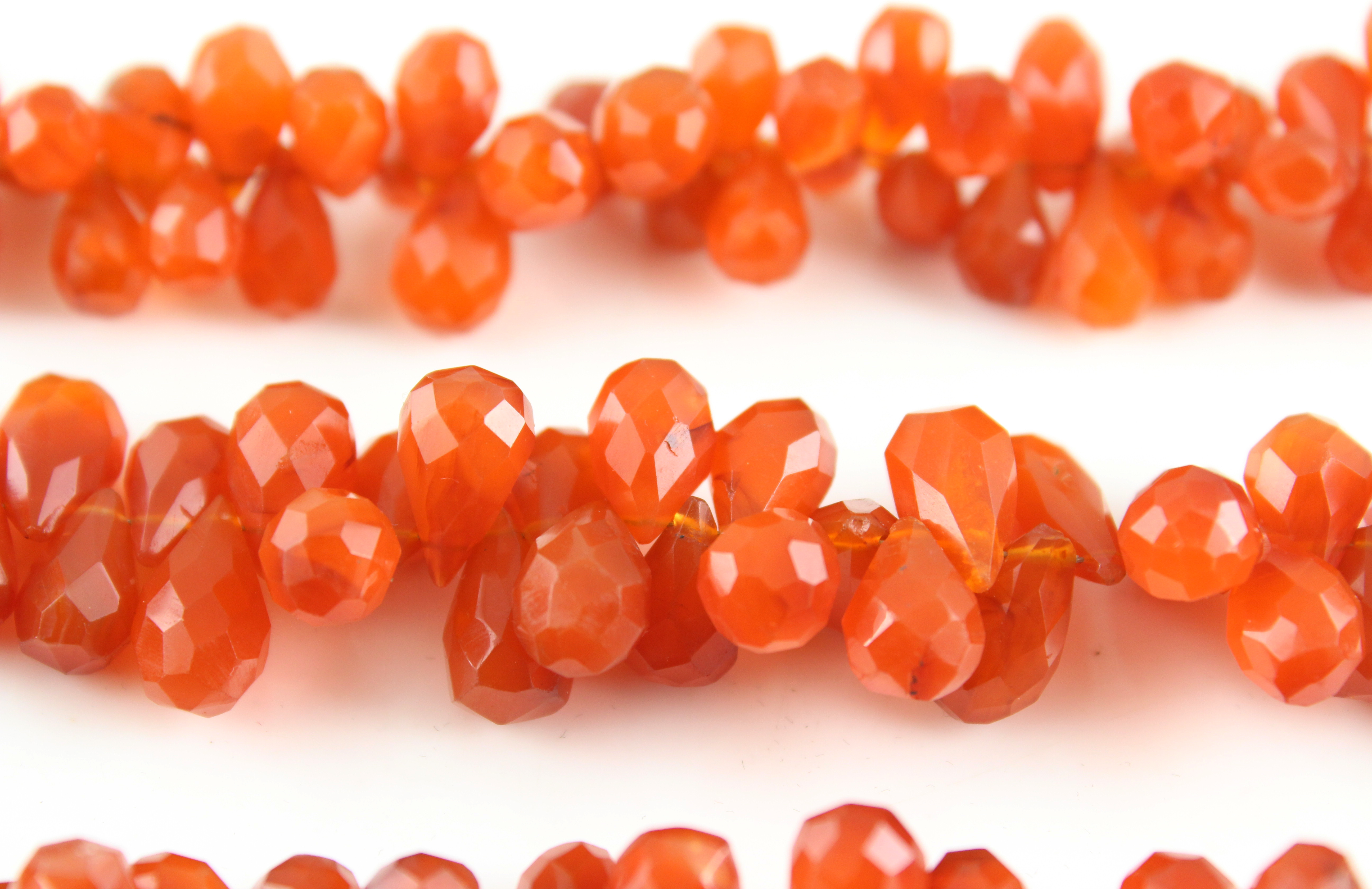 Carnelian Drops Beads