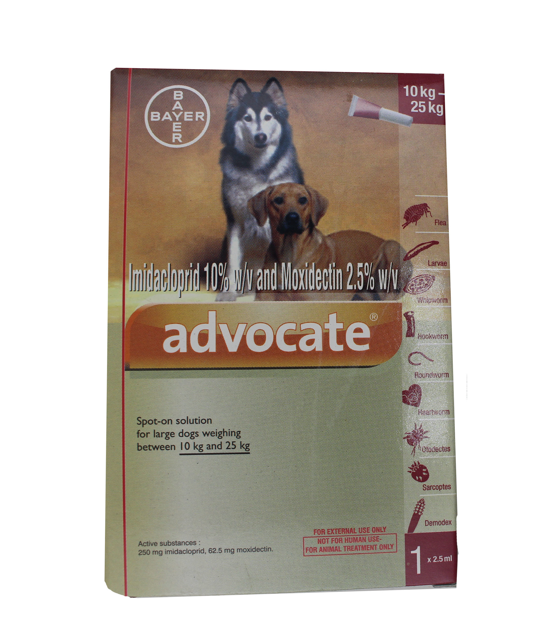 Advocate 2.5ml For Dog- Imidaclopride 400mg+moxidectin Ingredients: Chemicals