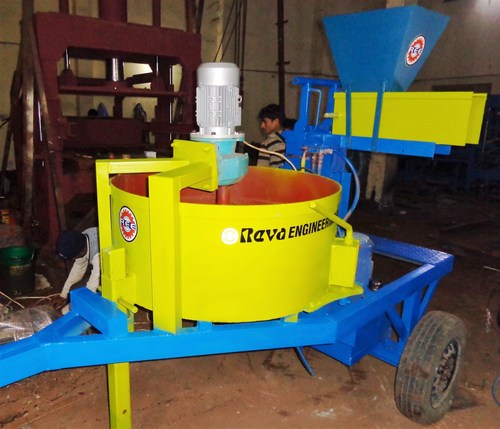 Yellow And Blue Portable Interlocking Block Machine