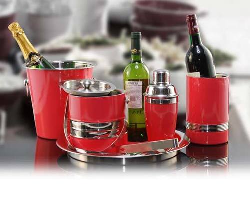 Red steel designed bar set