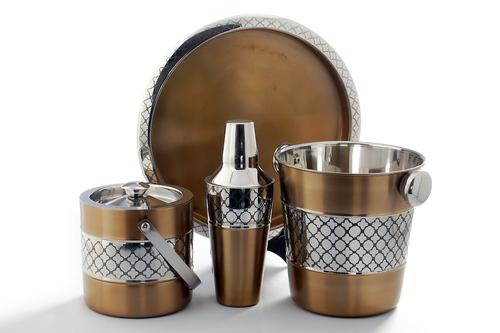 Brown steel designed bar set