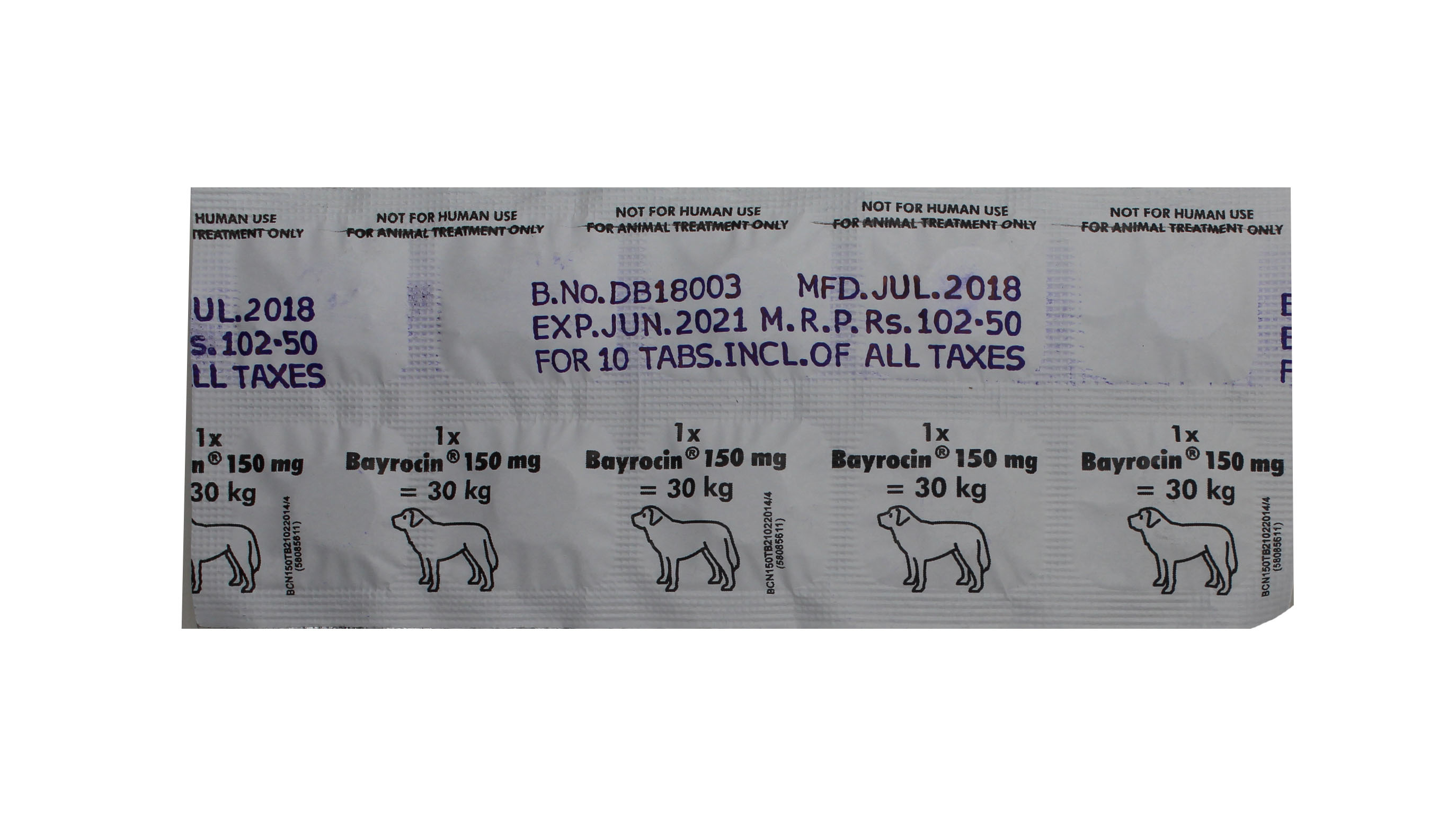 Bayrocin Tablets 150mg Recommended For: Horse
