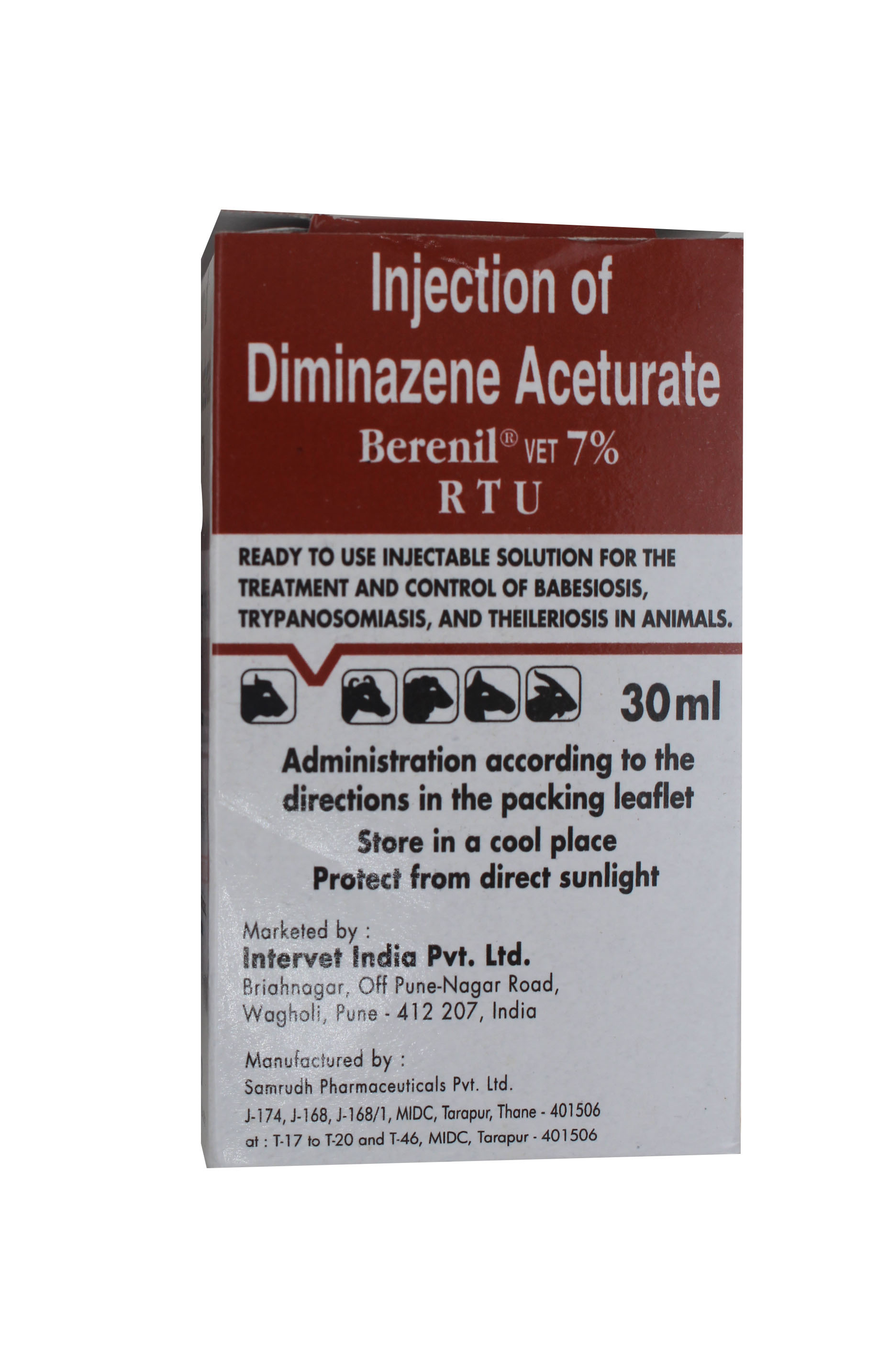 Injection 30ml-diaminazine Aceturate Ingredients: Chemicals