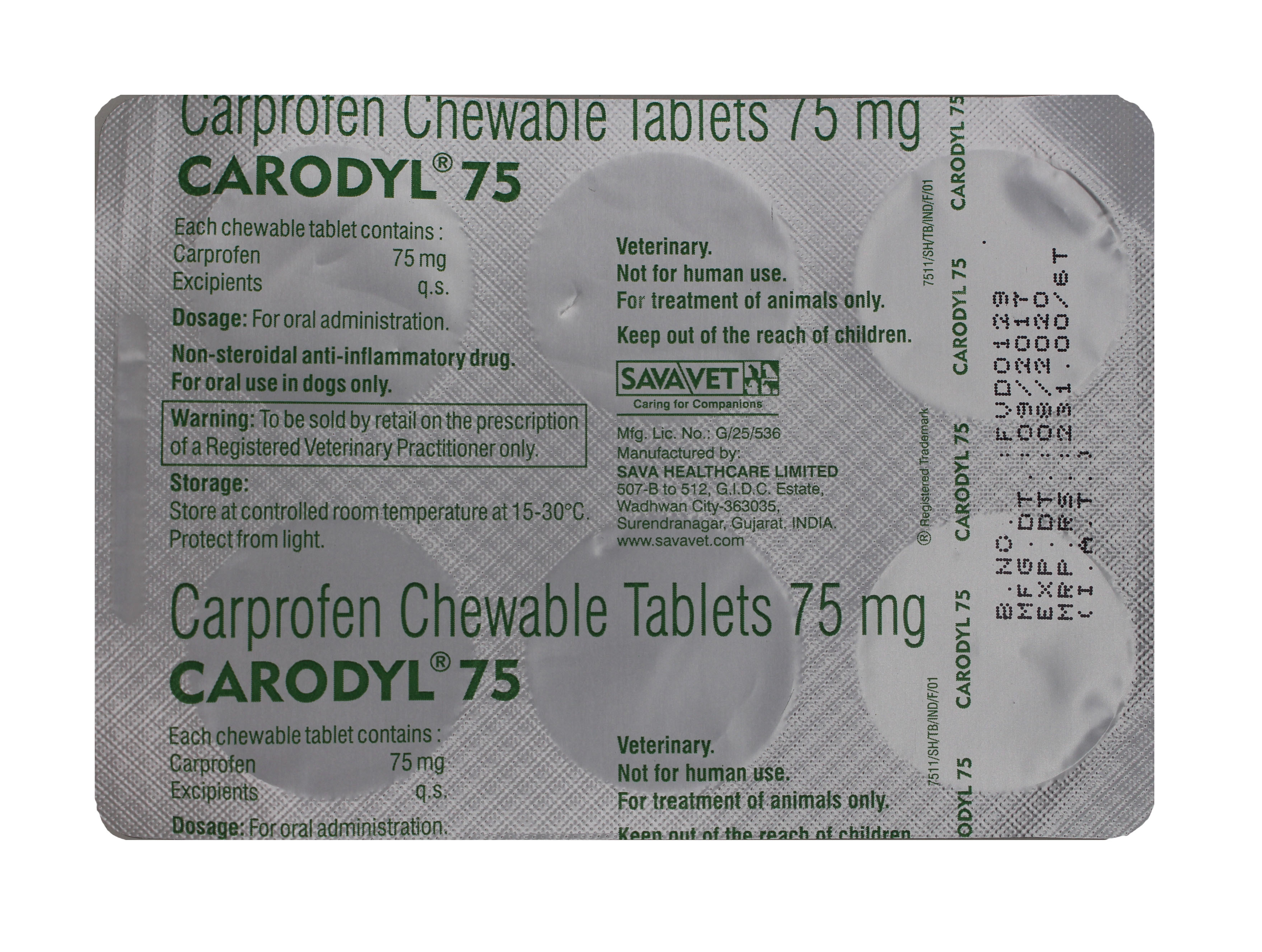 75mg Carodyl Chewable Tablets General Medicines