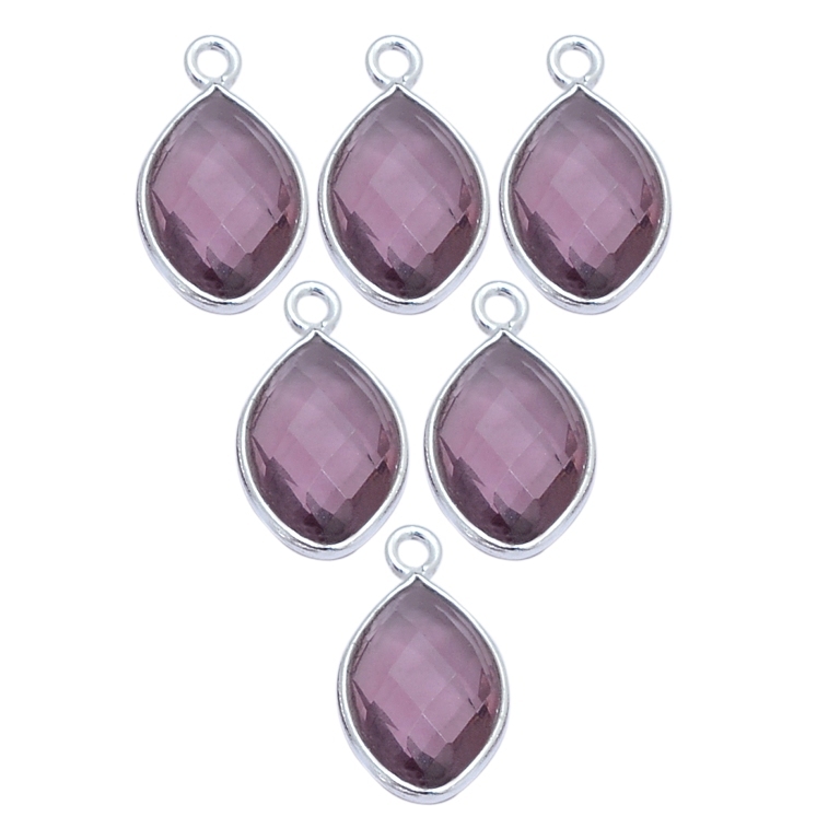 Amethyst Quartz Marquise February Birthstone Pendant Charms Size: Can Do All Size