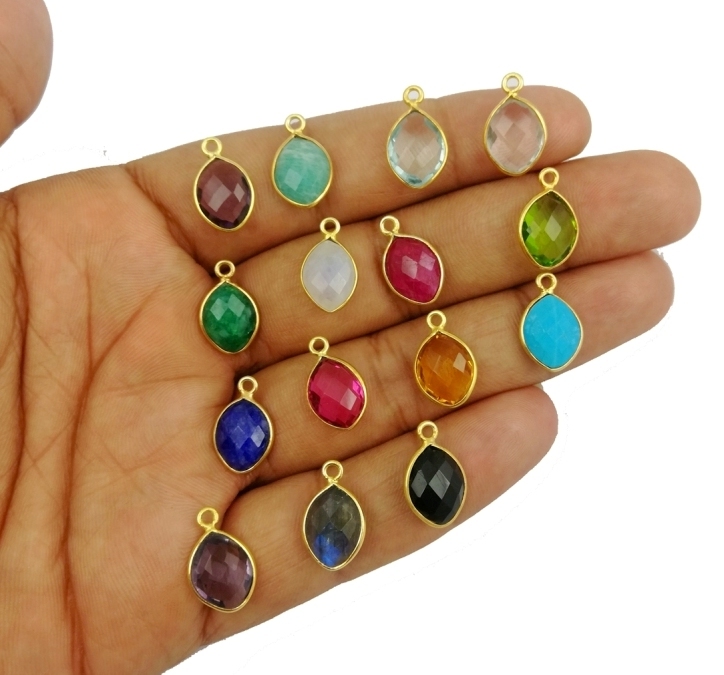 Amethyst Quartz Marquise February Birthstone Pendant Charms Size: Can Do All Size