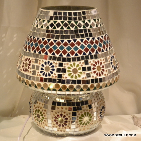 Multicolor Mosaic Antique Table Lamp
