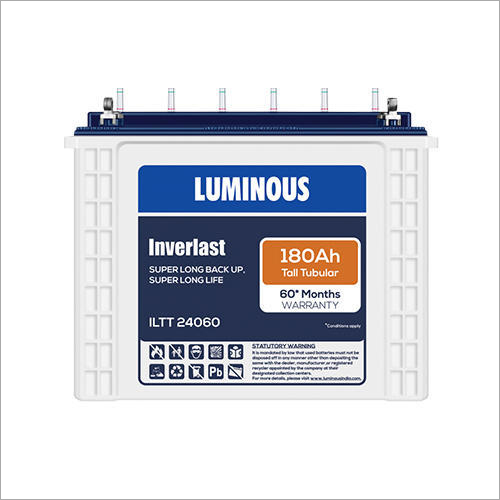 सफेद लंबा ट्यूबलर चमकदार इन्वर्टर बैटरी