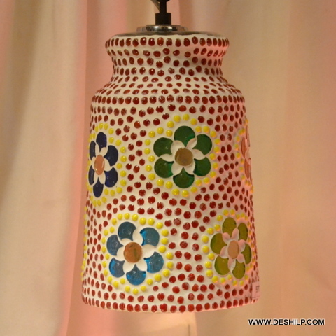 Orange Colorful Mosaic Wall Hanging Home Decor