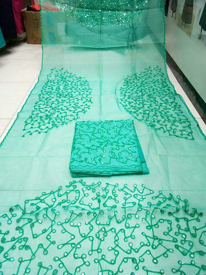 Chanderi Suit - Chanderi Silk, Customized Sizes, Diverse Colors & Patterns | Light, Breathable, Washable Fabric Suit With Heavy Mirror Work