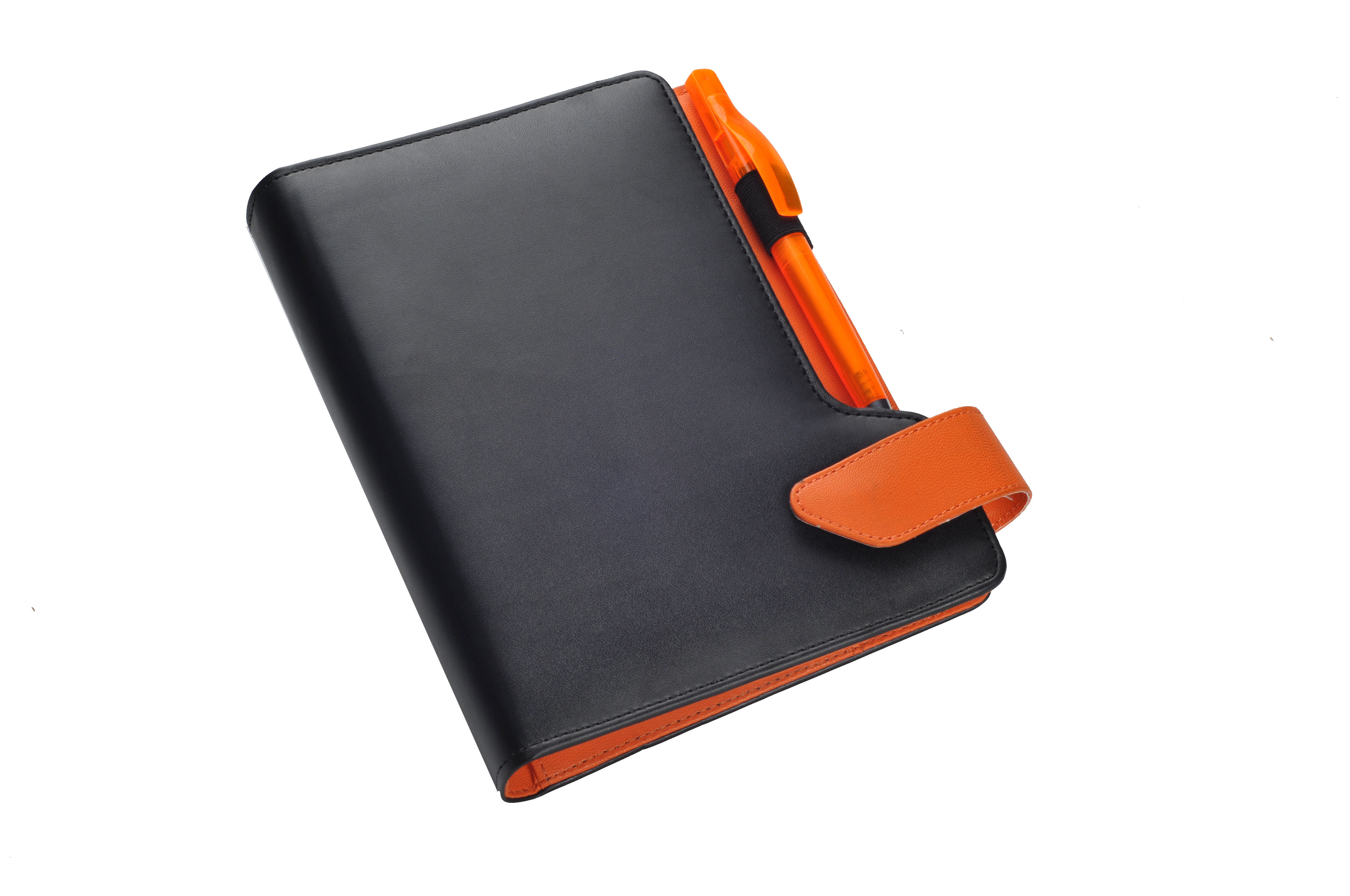Big Size Stylish Business Organizer - Leather A5 Planner, Lightweight Superior Quality With Six Ring Binder Clip, Available In Orange, Green, Blue, Red, Yellow