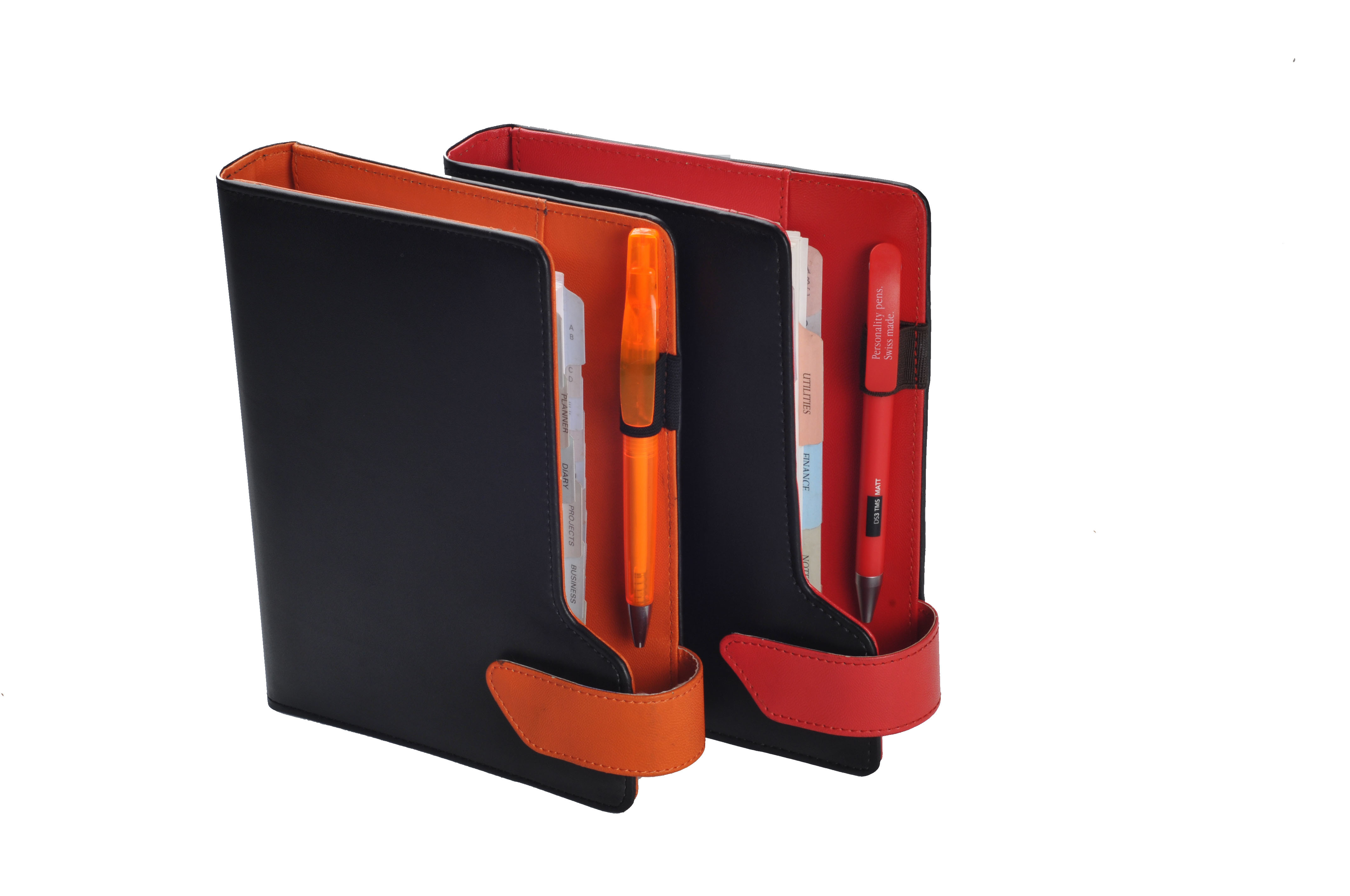 Big Size Stylish Business Organizer - Leather A5 Planner, Lightweight Superior Quality With Six Ring Binder Clip, Available In Orange, Green, Blue, Red, Yellow
