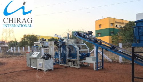 Chirag Multifunction Brick Machine - 1000-1500 Kg/hr Capacity, Blue Color | Automatic, PLC Control, Hydraulic Pressure Process, Changeable Moulds