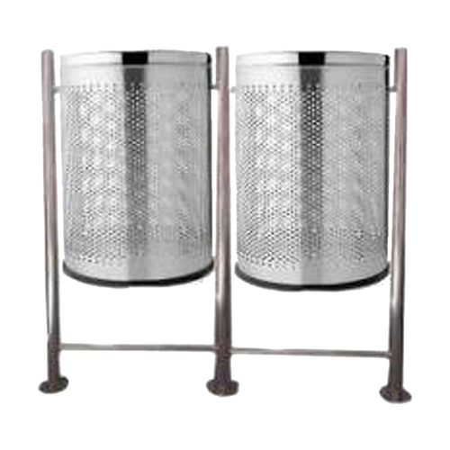 Silver Outdoor Double Bin