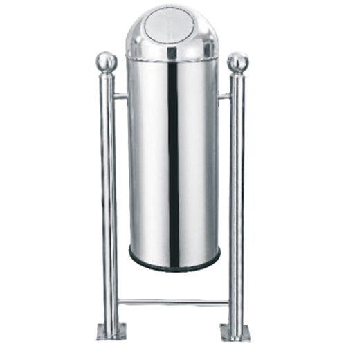 Outdoor Push Bin - Stainless Steel, 14-28 mm Size, Silver Color, 2-8 mm Thickness | Durable Metal Design for Outdoor Use