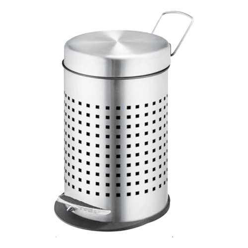 Pedal Bin Square Perforated - Stainless Steel, 14-28mm Size, Silver Color, Thickness 2-8mm | Stylish and Durable Waste Solution for Home and Office