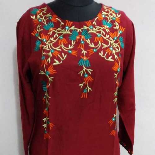 Rayon Kurti - High Quality, S, M, L, XL, XXL, XXXL Sizes | Elegant Embroidered Design, No Fade, Breathable Material, Comfortable for Daily Wear