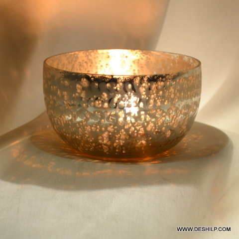 T Light Candle Holder With Silver Finish For Wedding Decoration - Material: Glass