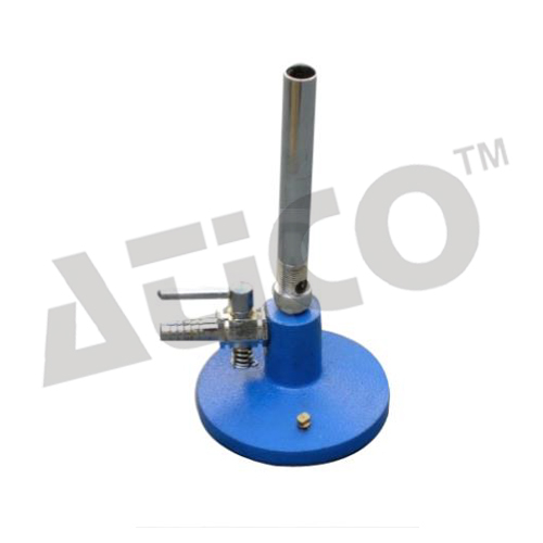 Bunsen Burner - Aluminum and Brass, 120 mm Height, Blue Color | Adjustable Flame Height 15 mm to 150 mm, 2000 BTU per Hour, Natural Gas and LPG Compatibility