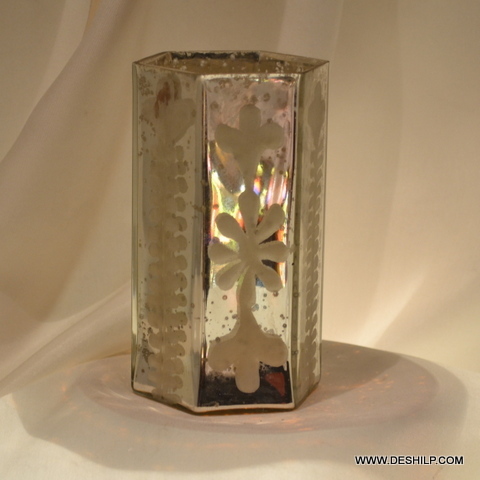 Silver Pillar Shape Candle Holder