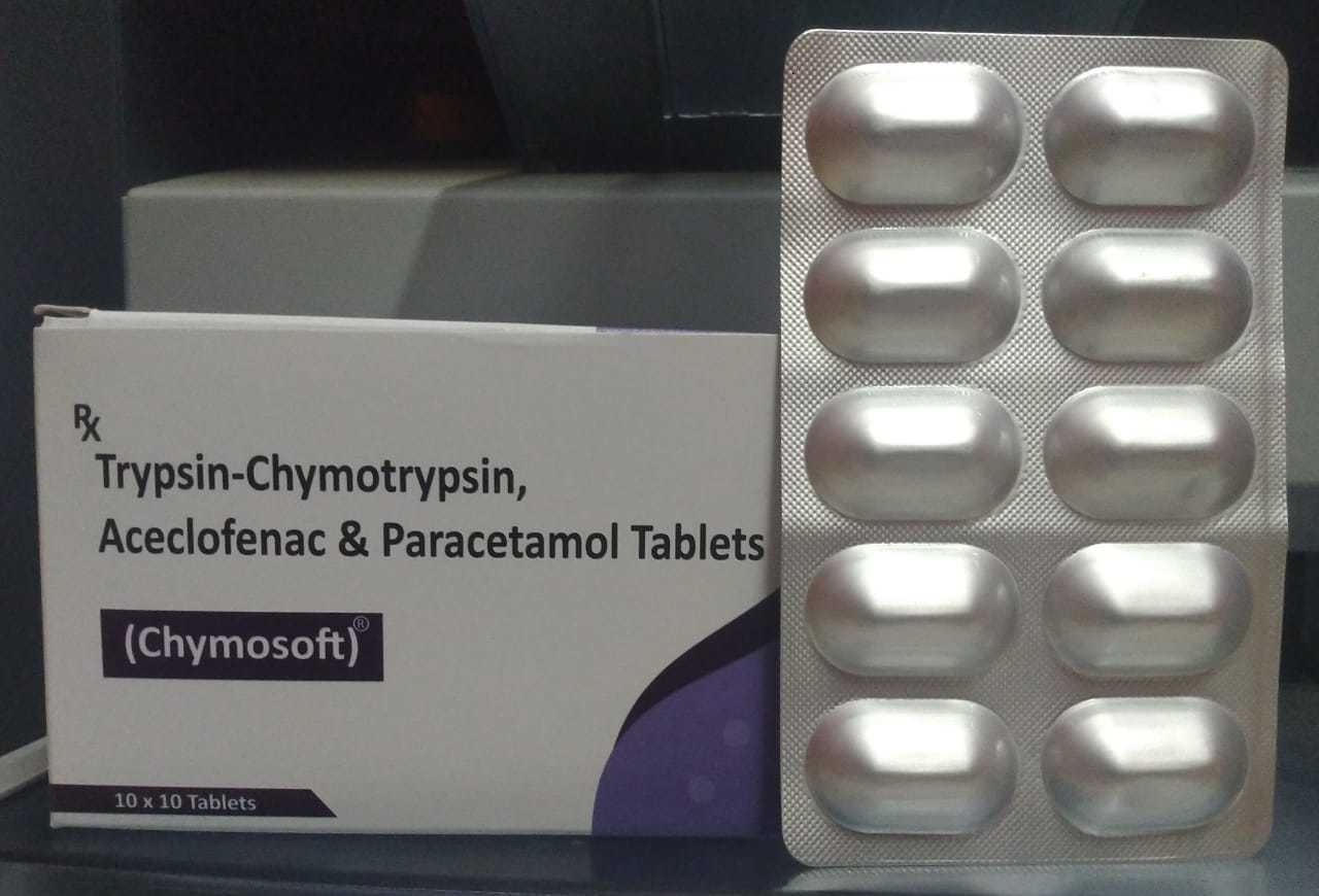 Trypsin Chymotry Psin Aceclofenac Paracetamol Tablets General Medicines