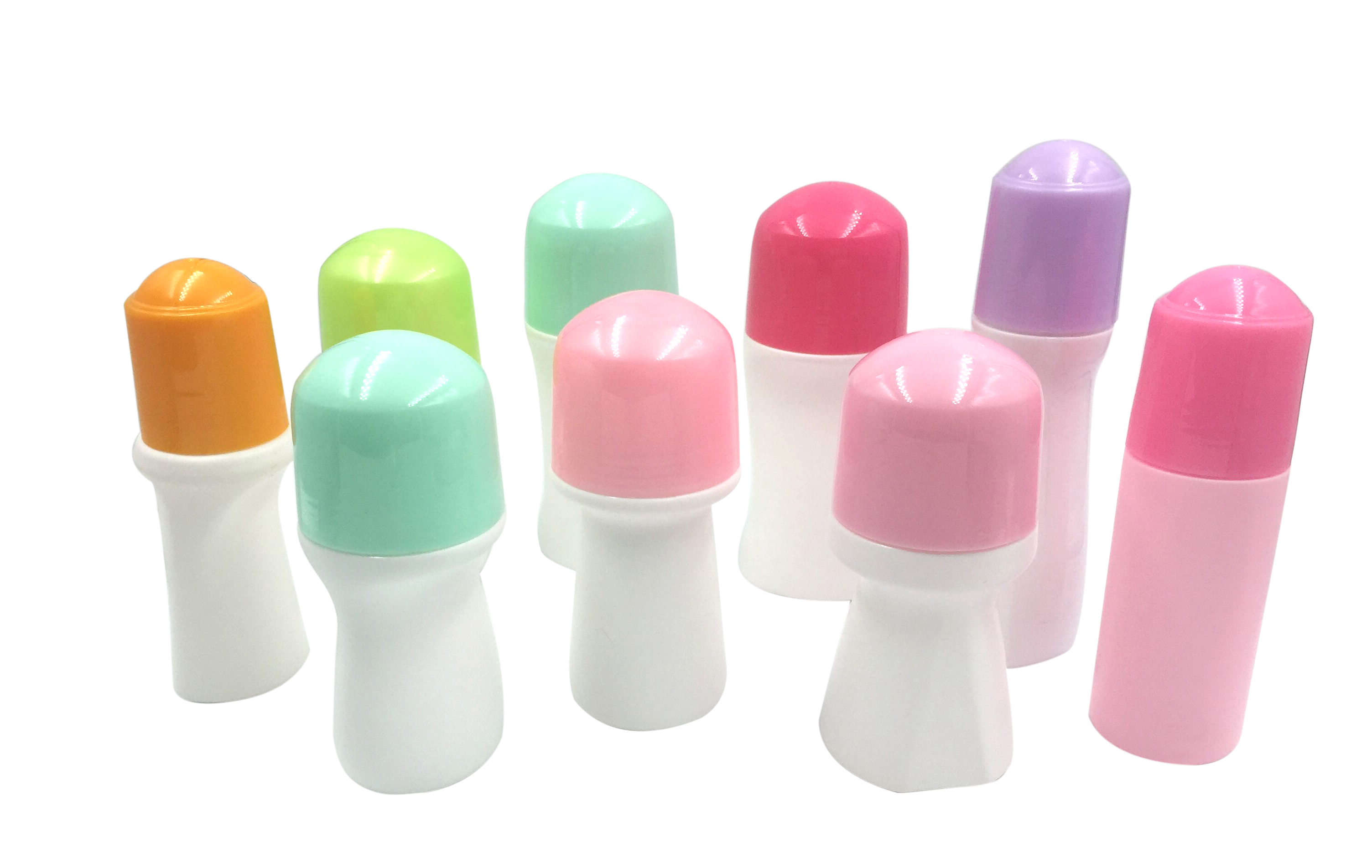 Roll On Bottles - Opaque Plastic, 50-70ml Size, Custom Color Options | Blow Molding Processed