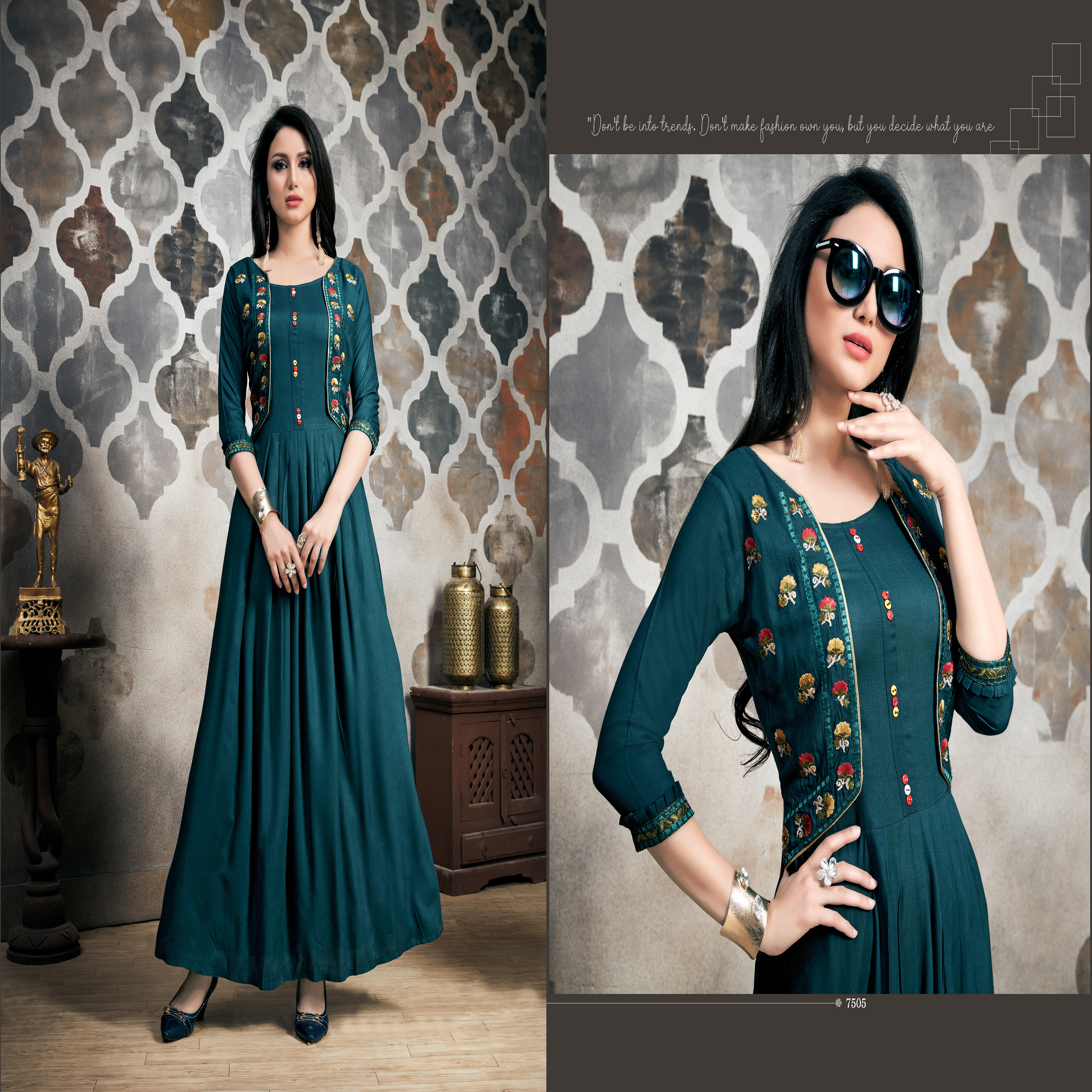 Fancy Handwork Readymade Gown - Rayon Slub Material, Sizes M-l-xl-xxl, Dark Purple Color | Trendy Ethnic Wear With Embroidery & Hand Work