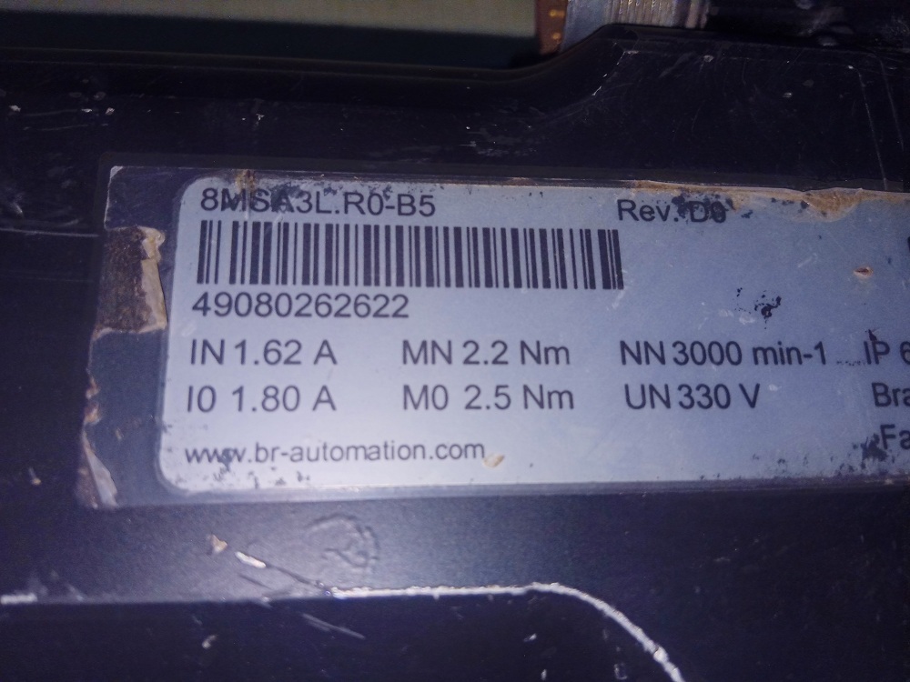 B&r Servo Motor 8msa3l.r0-b5